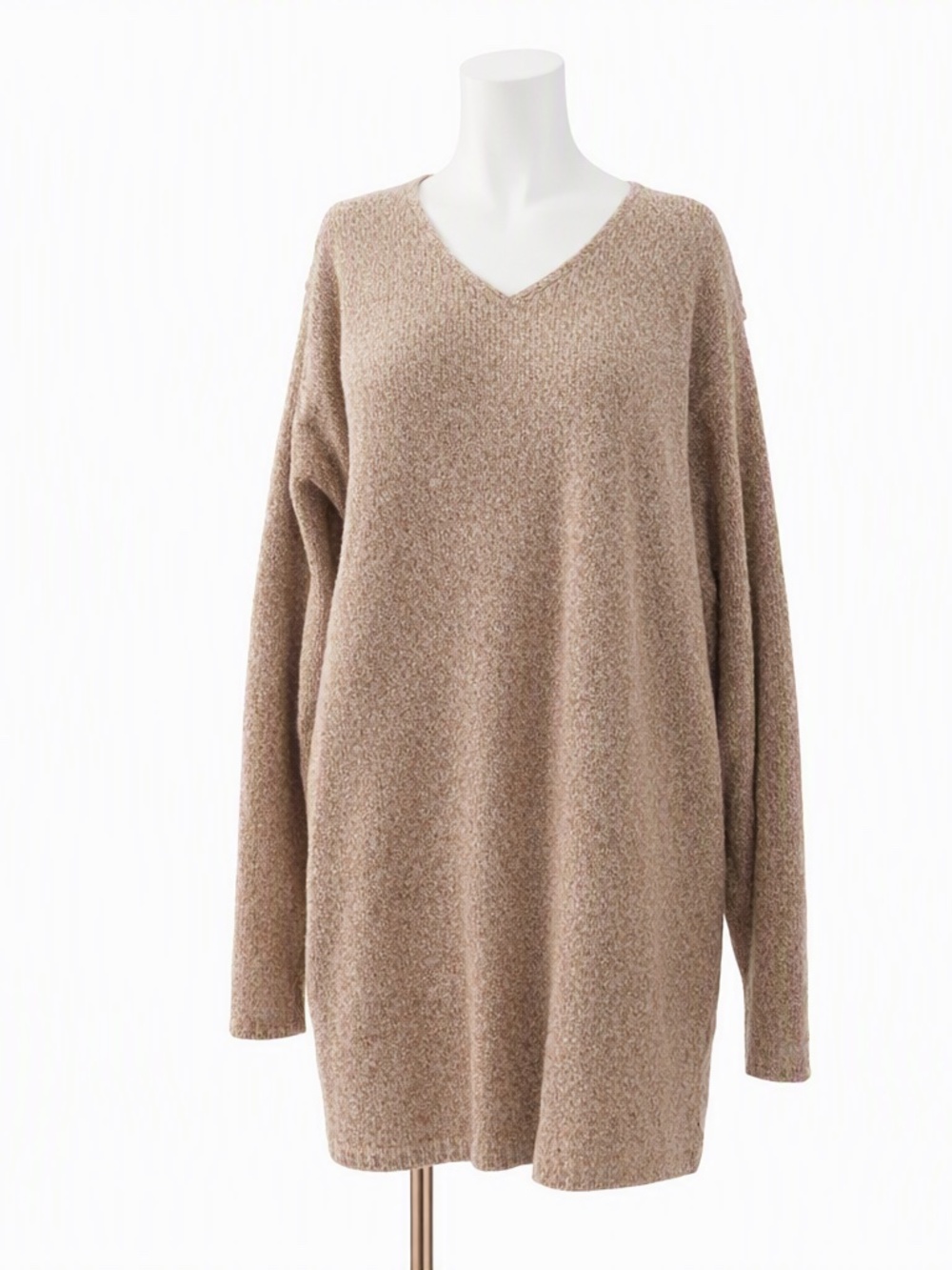 Vintage 80s Claudia Barnes Oatmeal V Neck Sweater NWT NOS